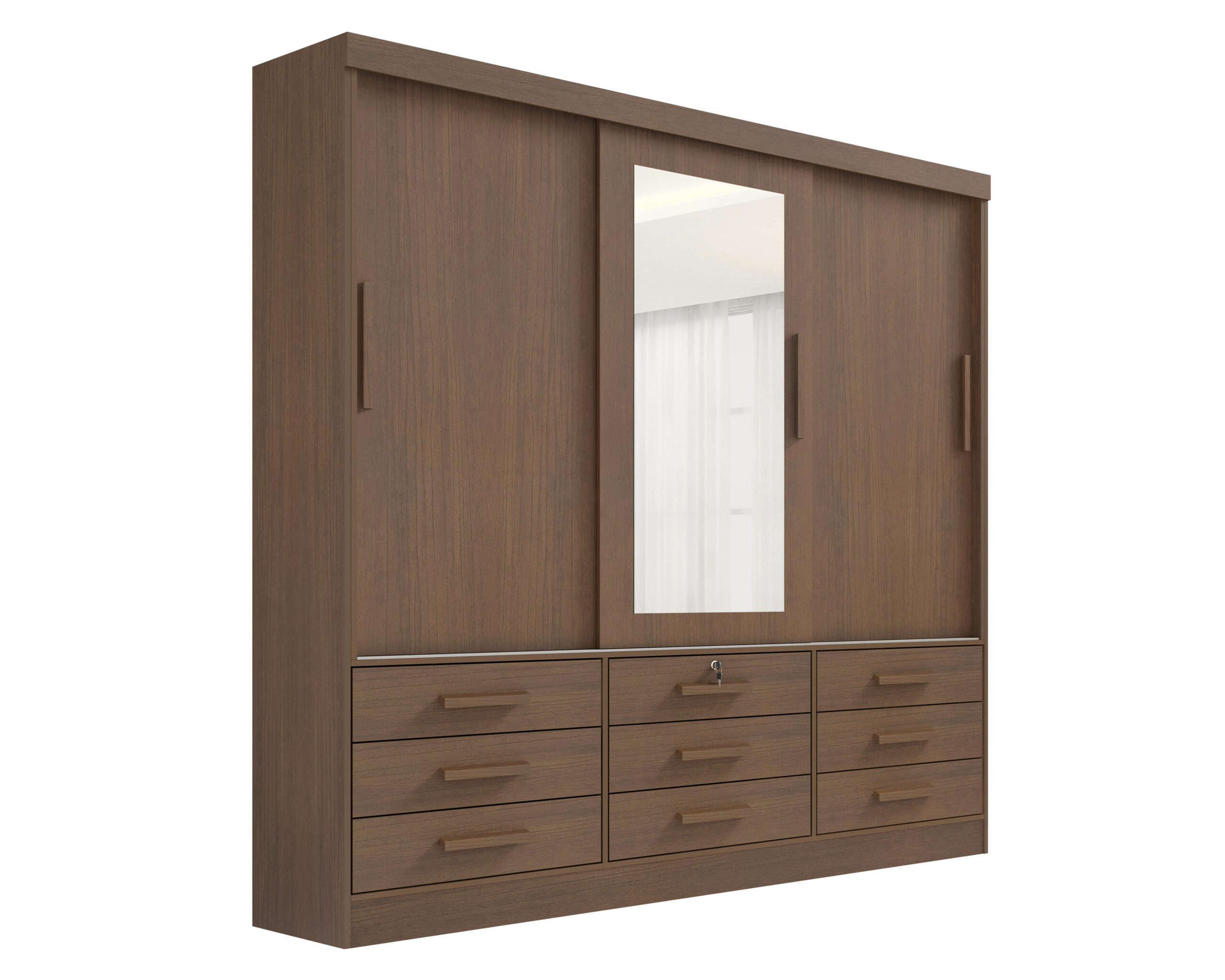 Guarda-roupa D'Doro Meridian 3 Portas — Castanho