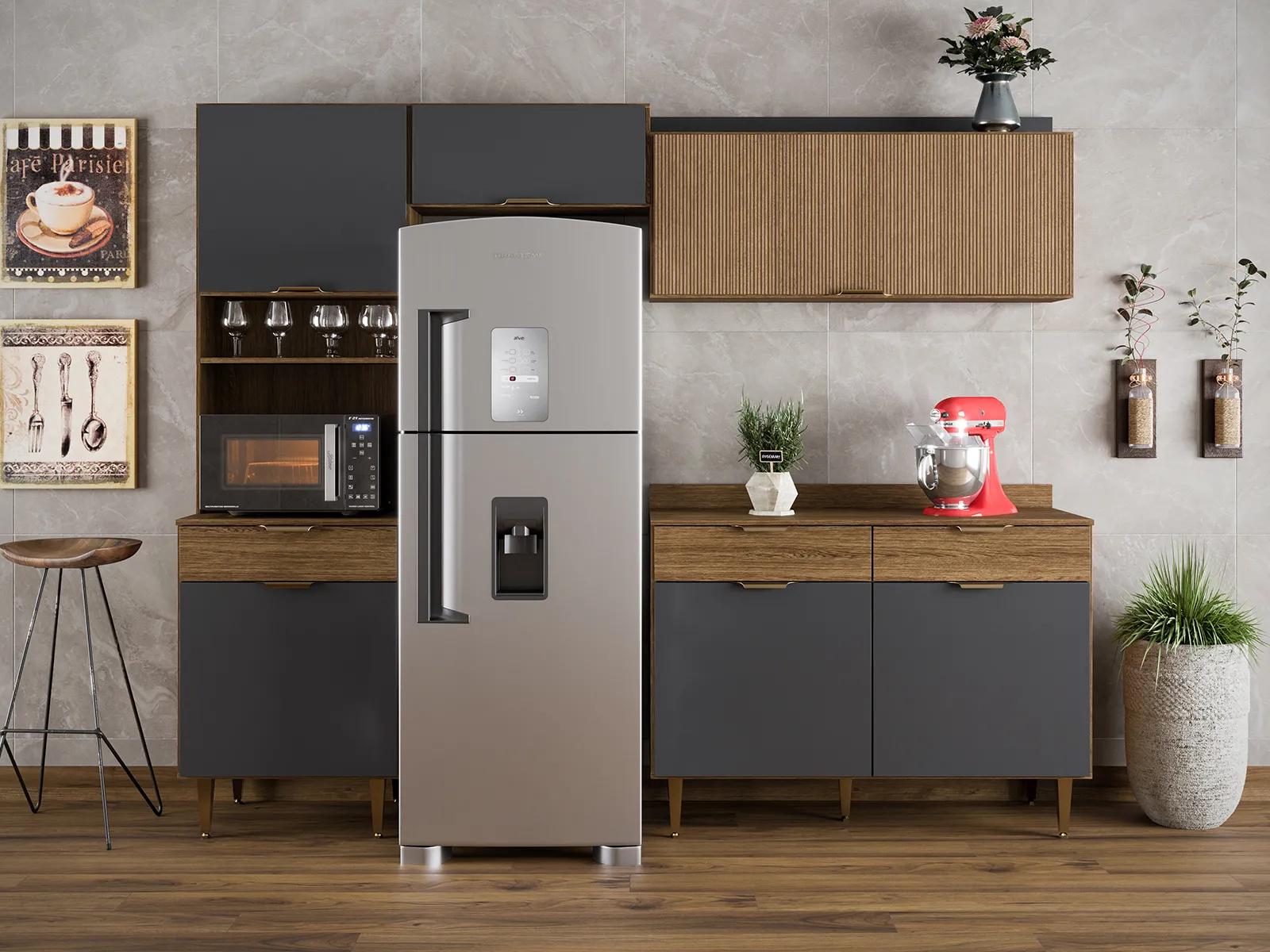 Cozinha Modulada Batrol Vittoria (4 Peças) — Ipê Wood / Grafite