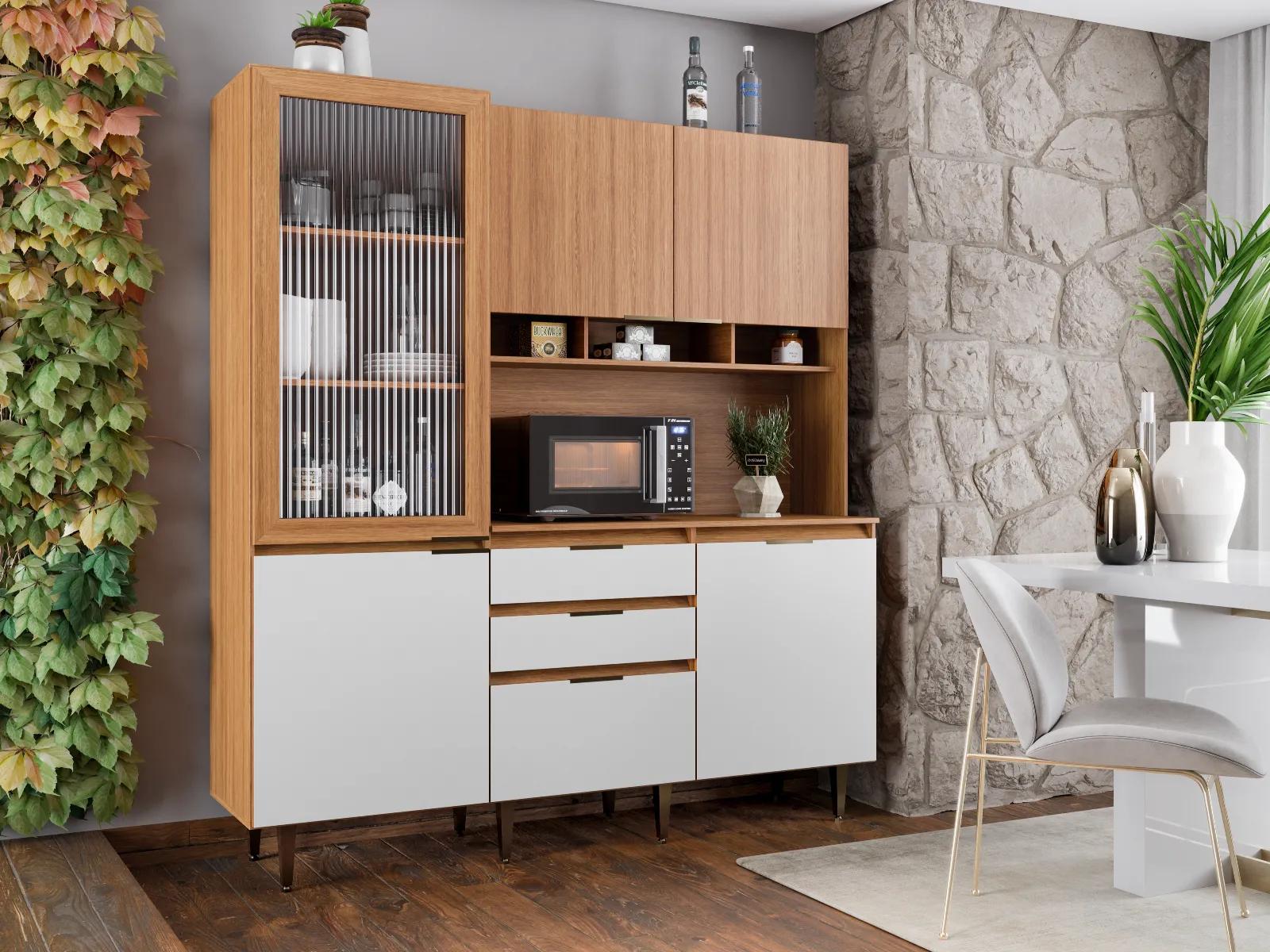 Armário de Cozinha Batrol Superiore 7042 — Freijó / Off-White
