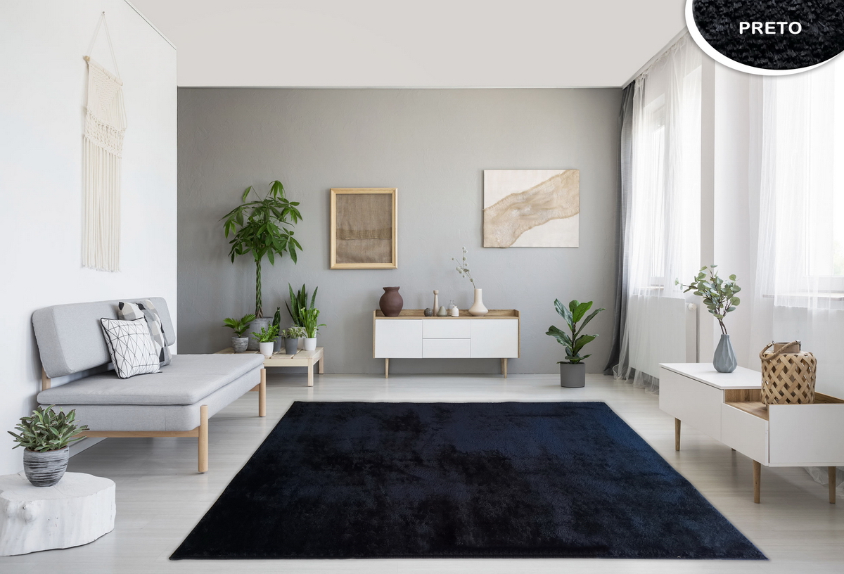 Tapete Minas Brasil 1,50m x 2,0m — Preto