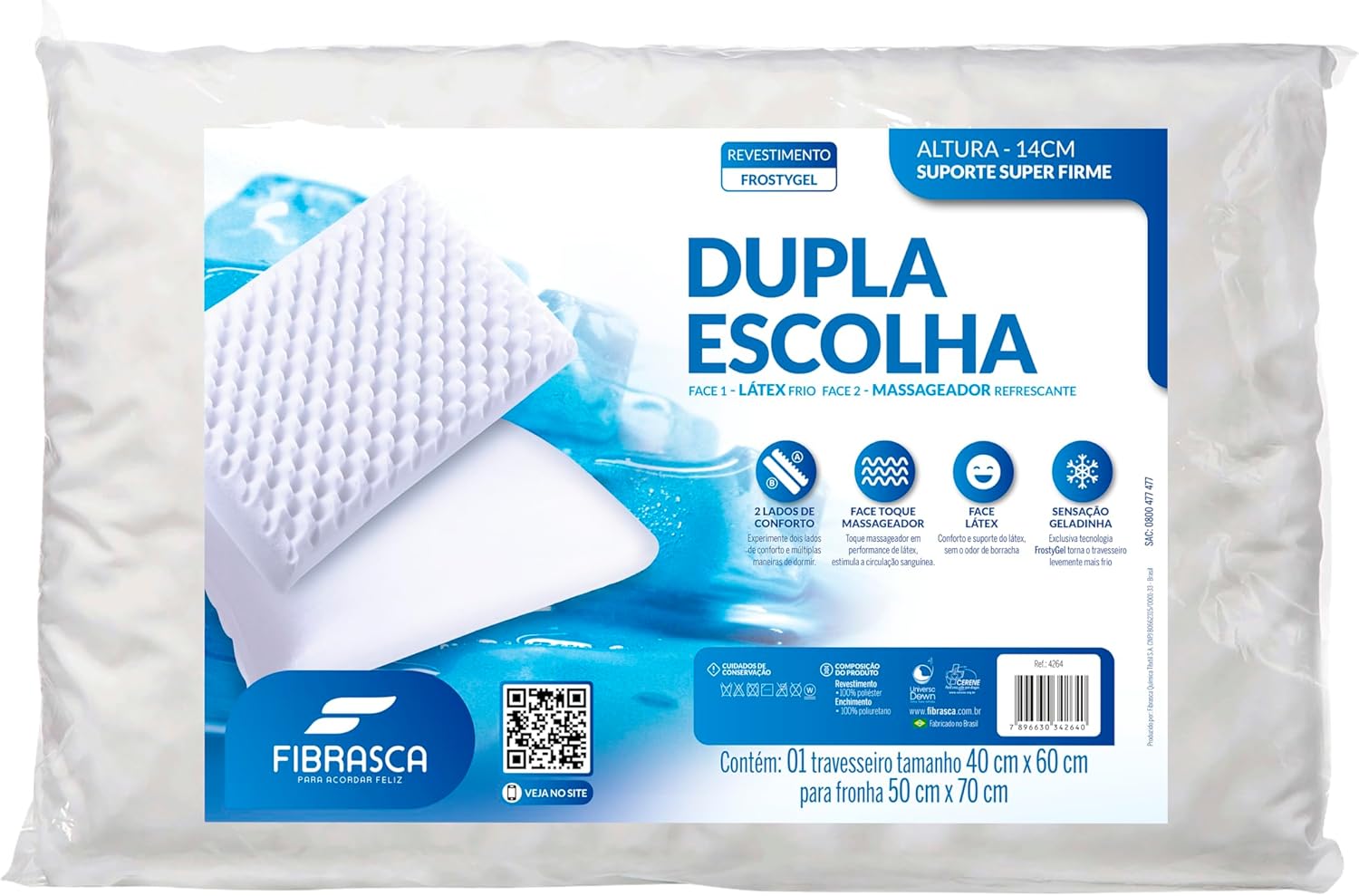 Travesseiro Fibrasca Dupla Escolha — Branco