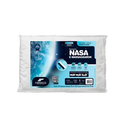 Travesseiro Fibrasca Nasa e Massageador — Branco