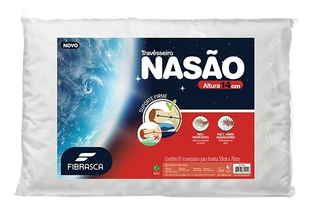 Travesseiro Fibrasca Nasão — Branco