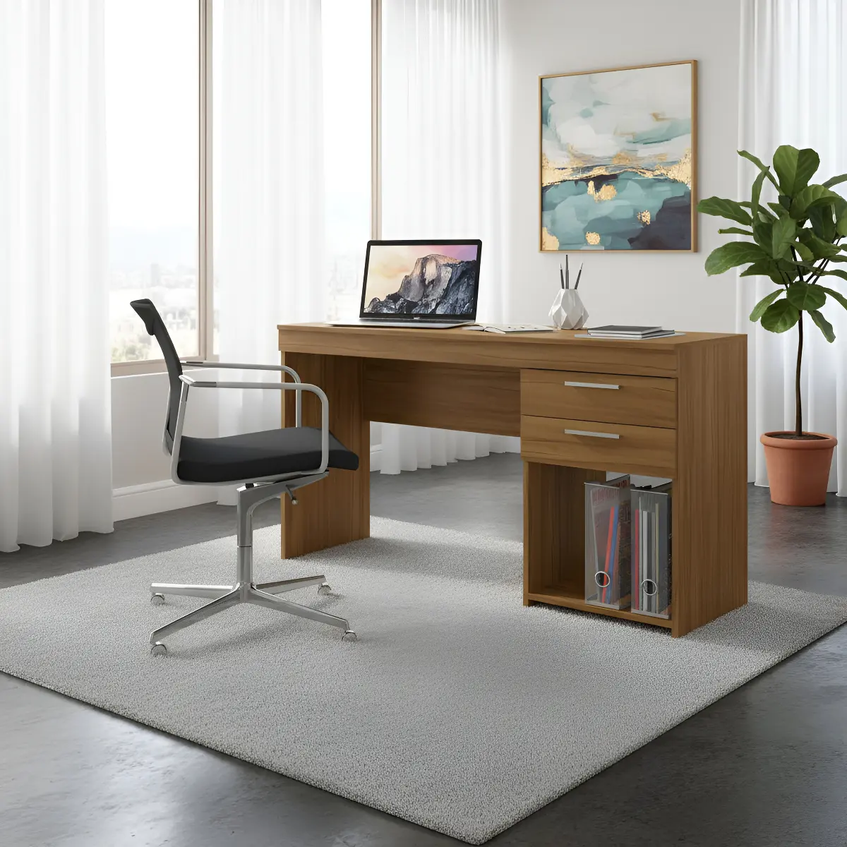 Escrivaninha Notável Office 2 Gavetas — Freijó