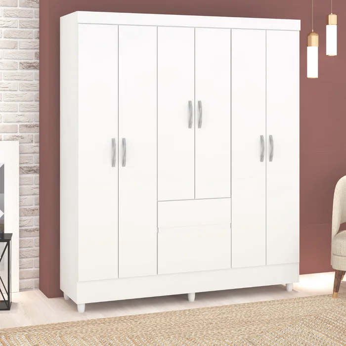 Guarda Roupa de Casal Vila Rica Ideal 6 pts — Branco