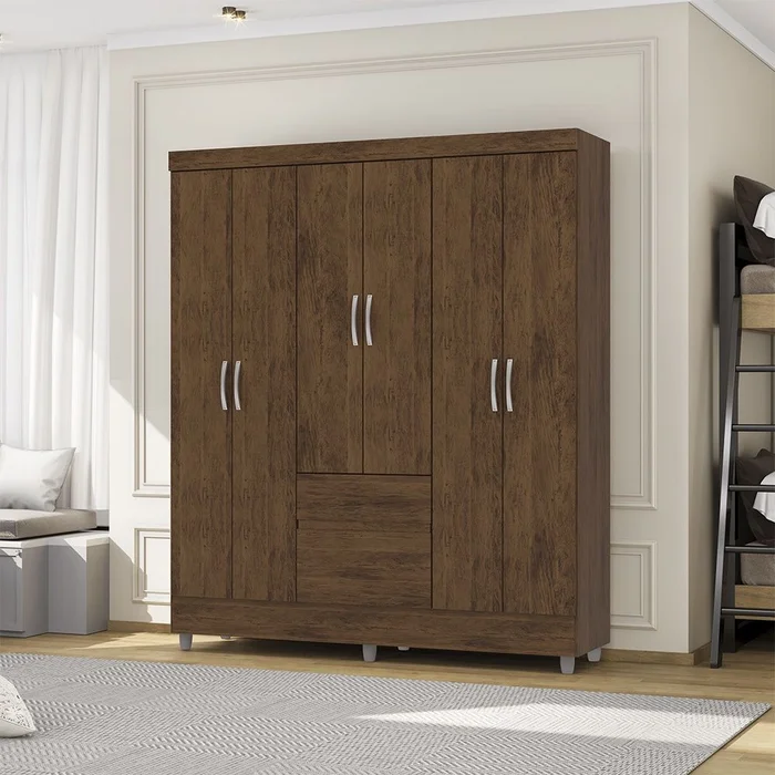 Guarda Roupa de Casal Vila Rica Ideal 6 pts — Imbuia