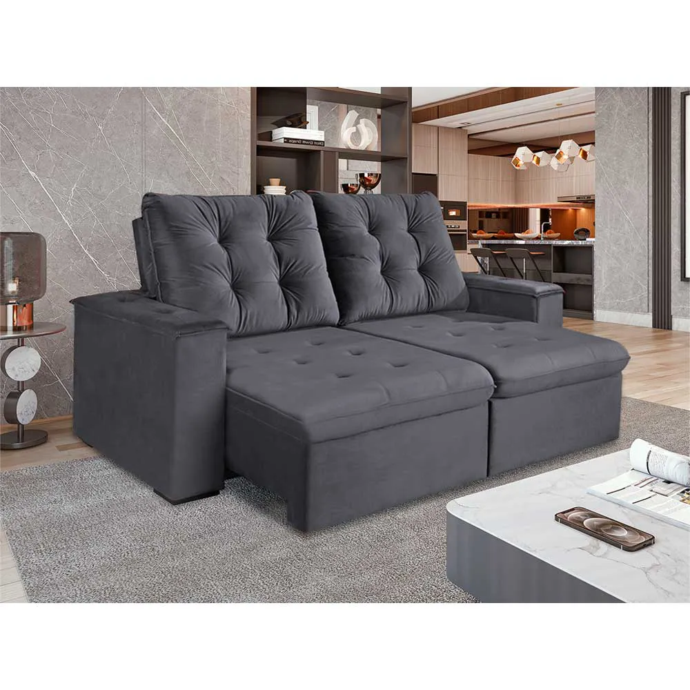 Conjunto de Sofá Lufer 6031 Retrátil Curitiba — Cores Diversas
