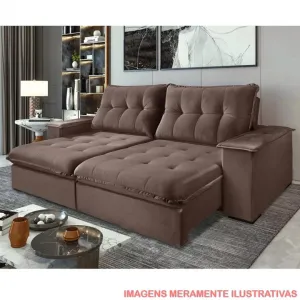 Conjunto de Sofá Lufer 6032 Retrátil Guaxupé — Cores Diversas
