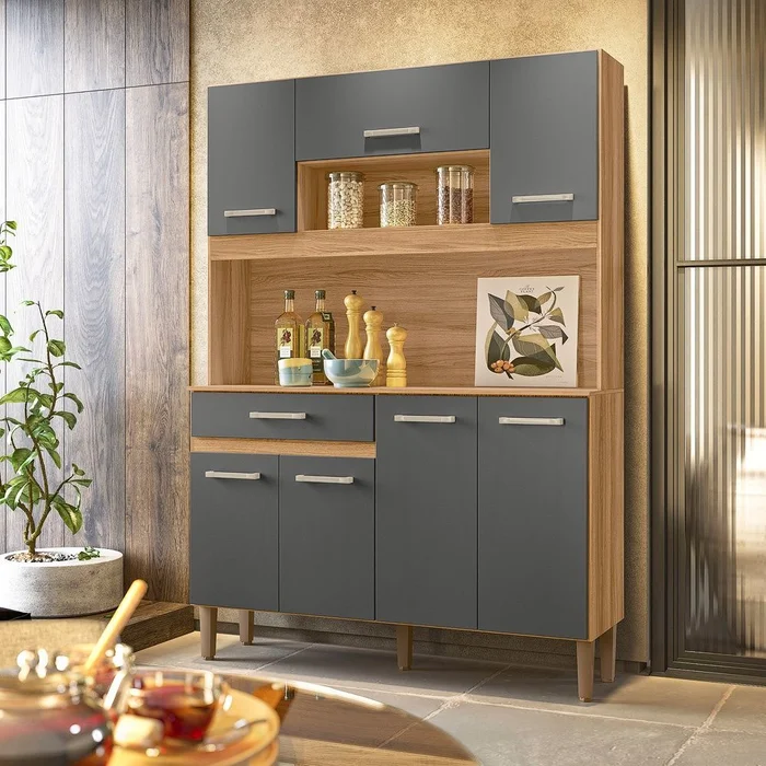 Kit de Cozinha Nicioli Magazin 1,20m — Freijó/Chumbo