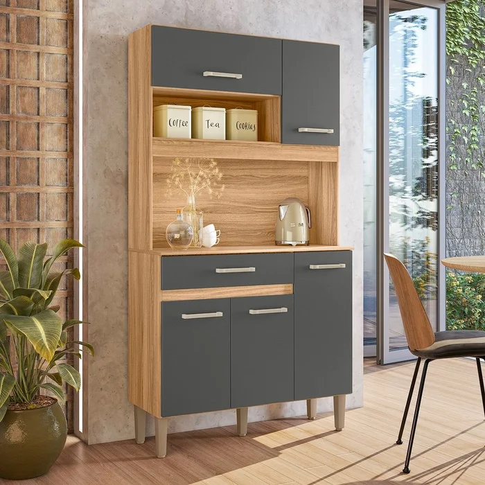 Kit de Cozinha Nicioli Magazin 90cm — Freijó/Chumbo