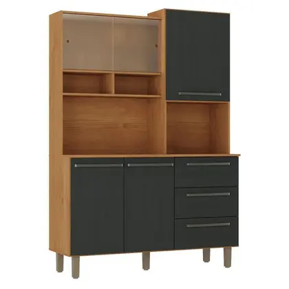 Kit de Cozinha Zanzini Absoluto 5 portas — Cinamomo/Preto Catedral