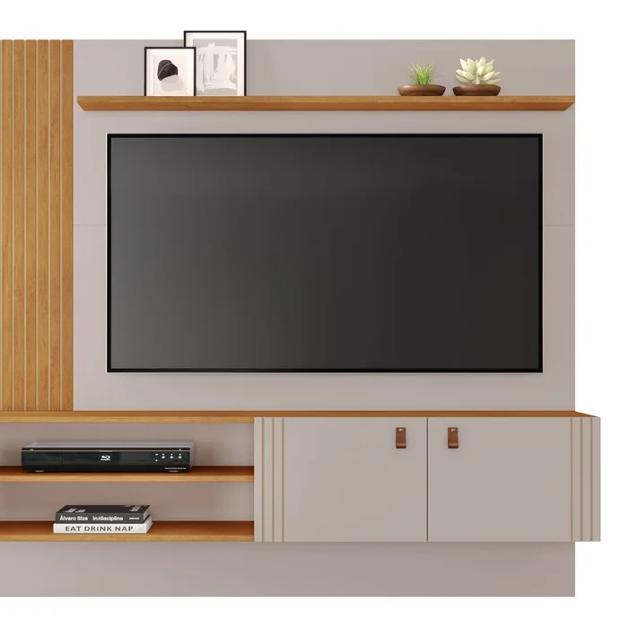 Painel JCM Preciso (para TV de até 65') — Cinamomo / Off-White
