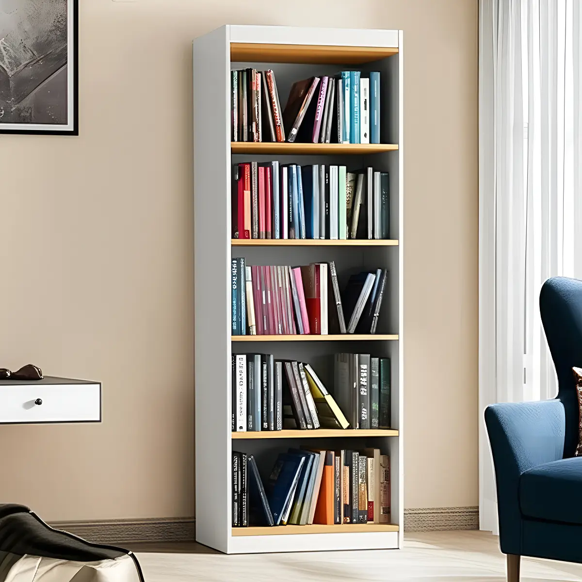 Multiuso Livreiro Patrimar Encanto — Branco/Cinamomo