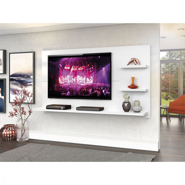 Painel Zanzini New Clean 1,60m Para TV de Até 49' — Branco