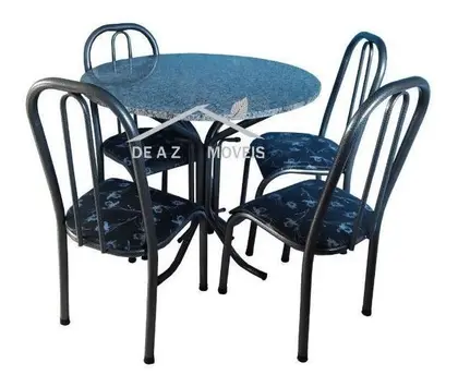 Conjunto de Mesa BM Berlim redonda 0,80m — Craqueada