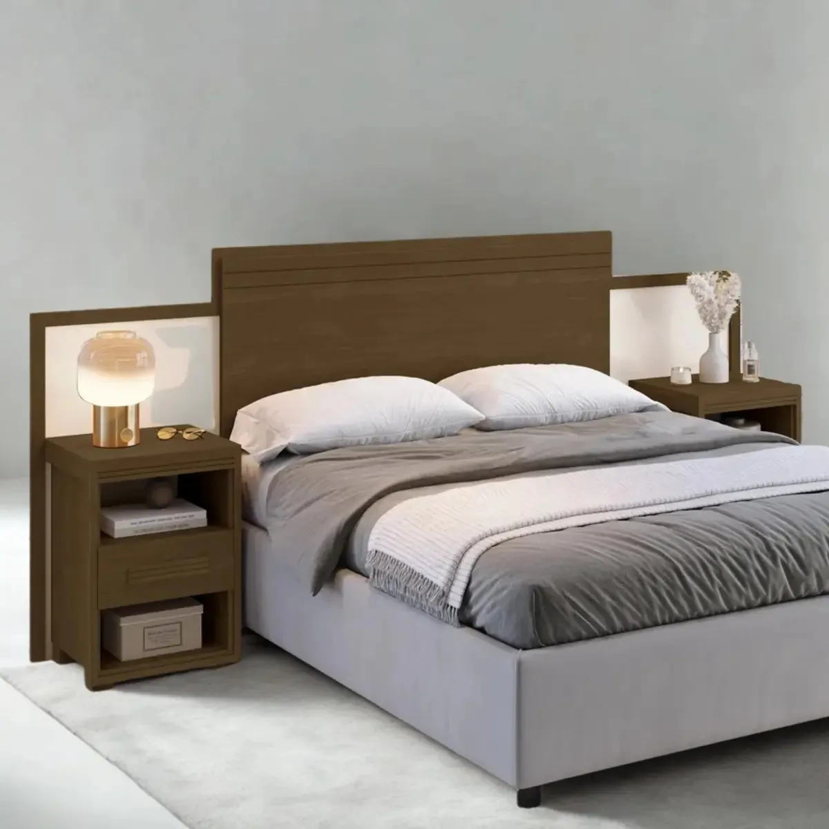 Cabeceira Fênix Dinamarca (Casal e Queen) — Legno/off white