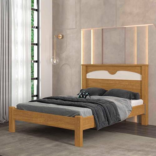 Cama de Casal Fênix Amsterdã — Cinamomo/off white