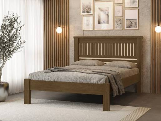 Cama de Casal Fênix Mônaco — Legno/off white