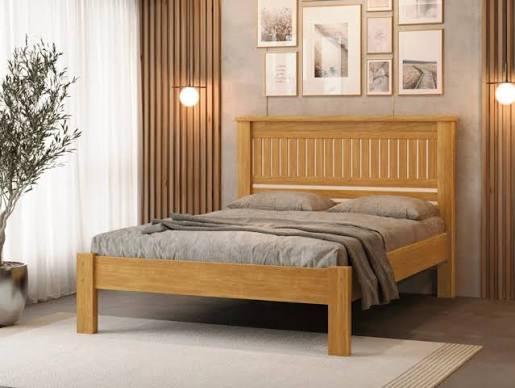 Cama de Casal Fênix Mônaco — Cinamomo/off white