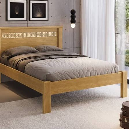 Cama de Casal Fênix Dubai — Cinamomo/off white