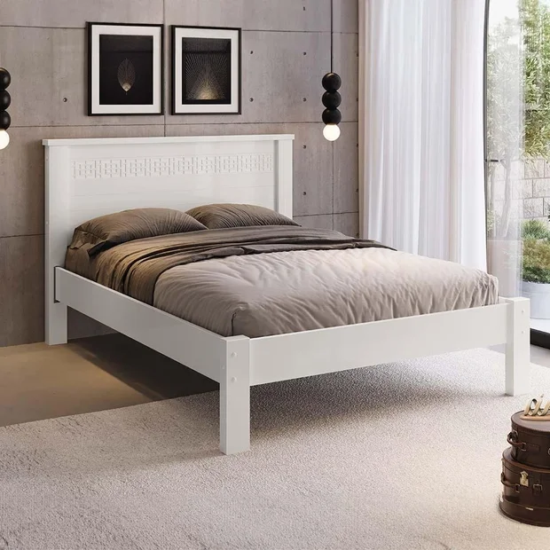 Cama de Casal Fênix Dubai — Branco