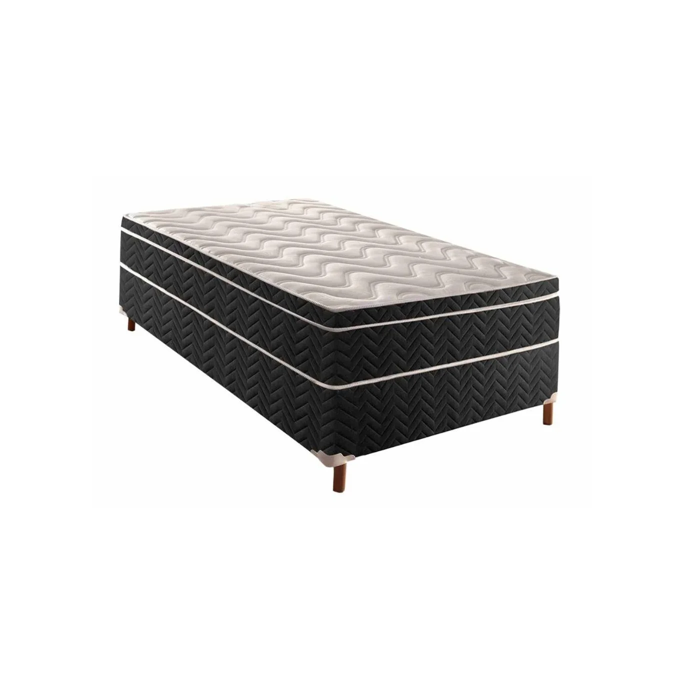 Cama de Solteiro Paropas Conjugada Sublime (mola) — Preta