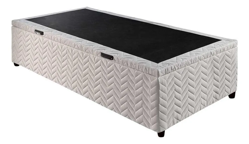 Base de Cama Box Solteiro Paropas Baú — Cinza