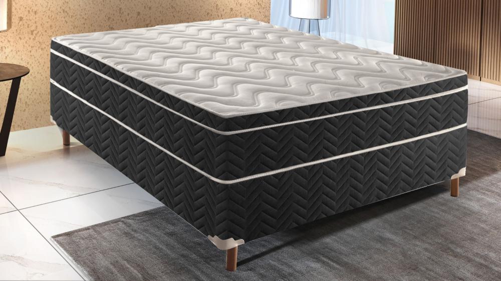 Cama Box Casal Paropas Conjugada Sublime (mola) — Preta