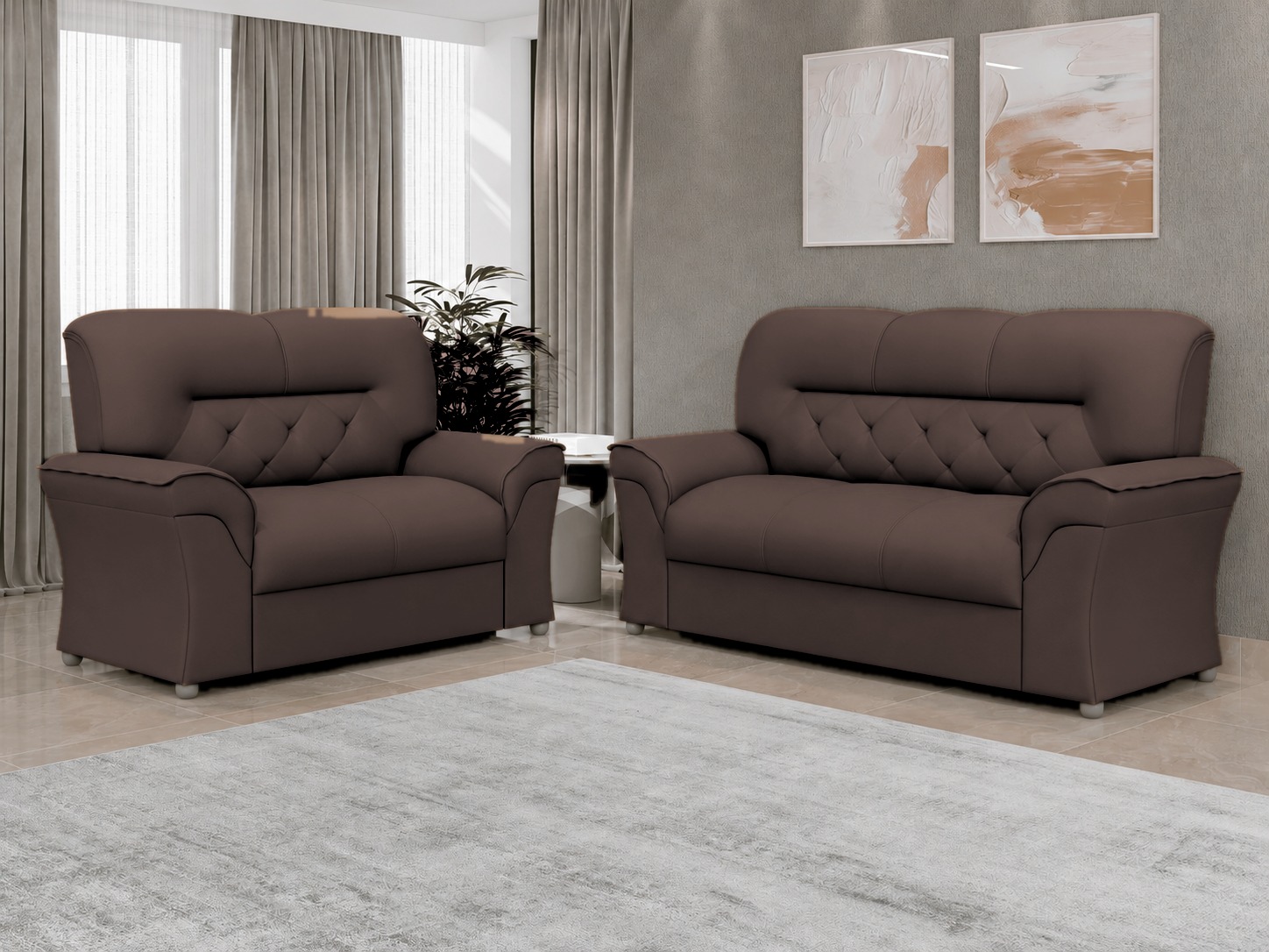 Conjunto de Sofá 2 e 3 Lugares  Lufer 2084 Caeté — 2156