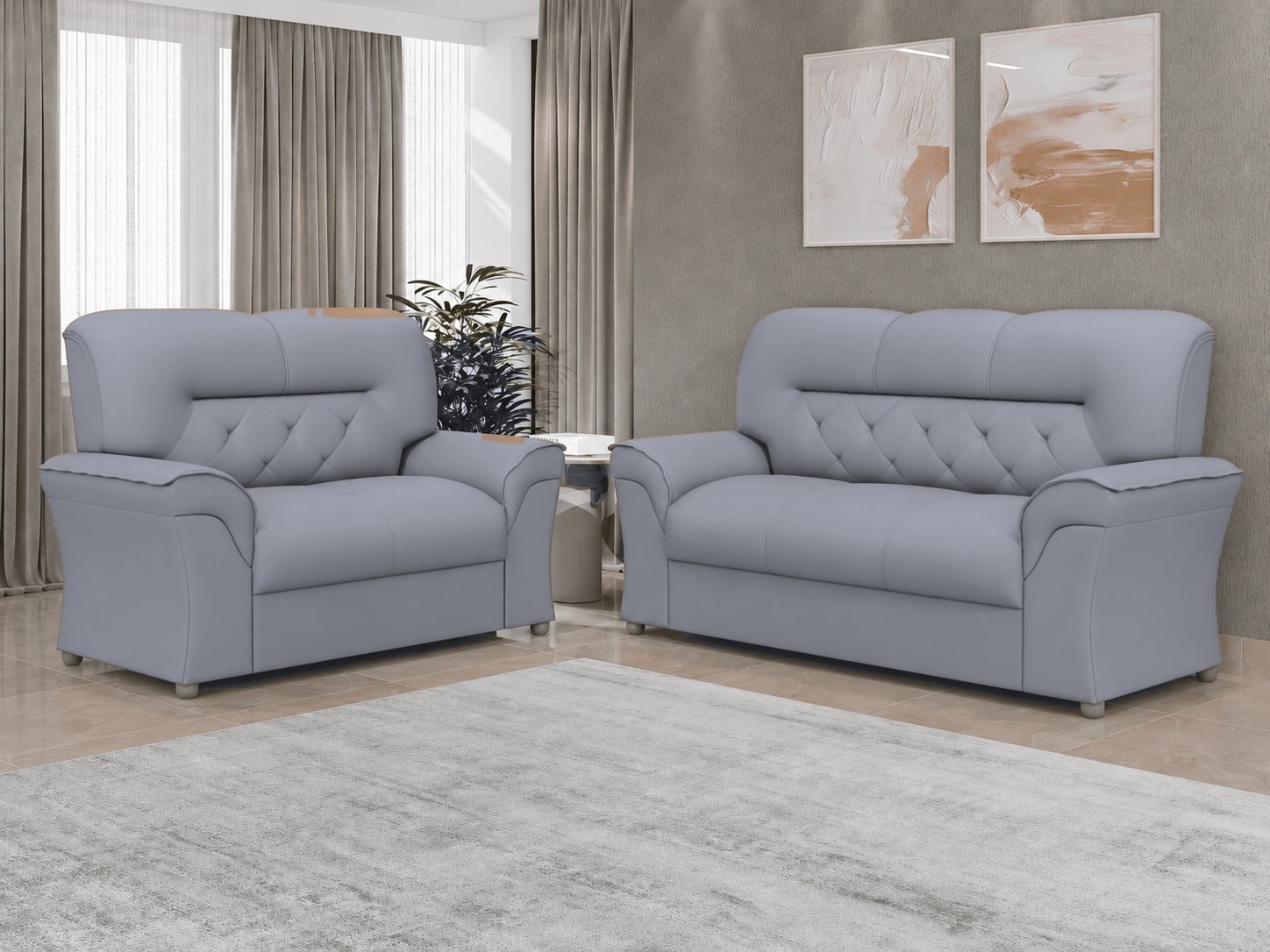 Conjunto de Sofá 2 e 3 Lugares  Lufer 2084 Caeté — 2155