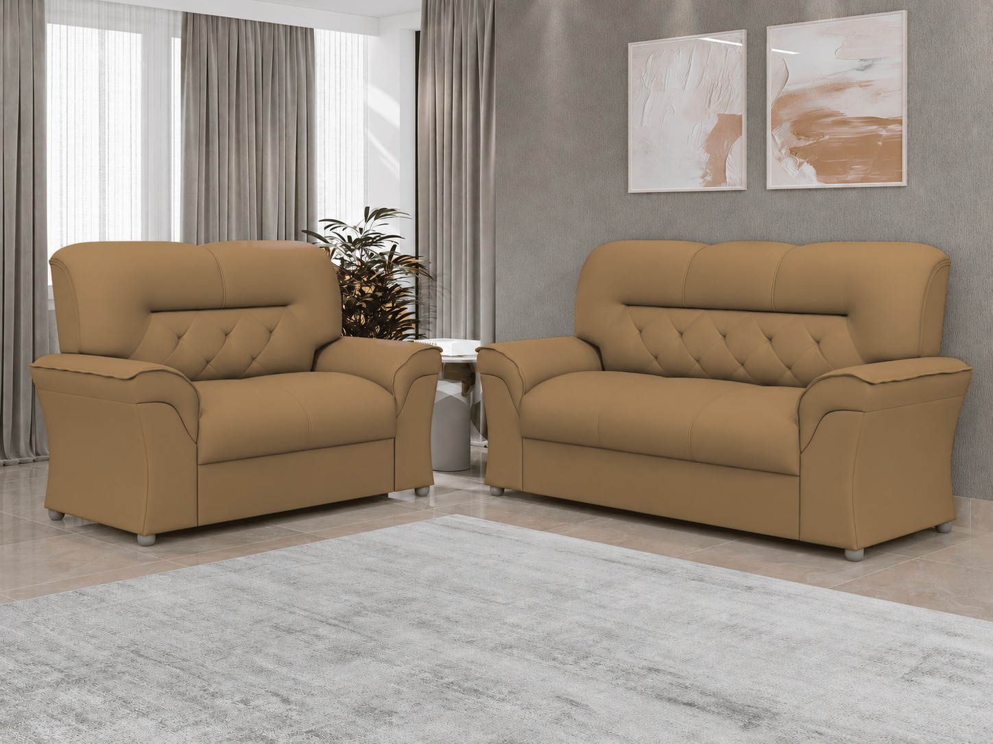 Conjunto de Sofá 2 e 3 Lugares  Lufer 2084 Caeté — 2154