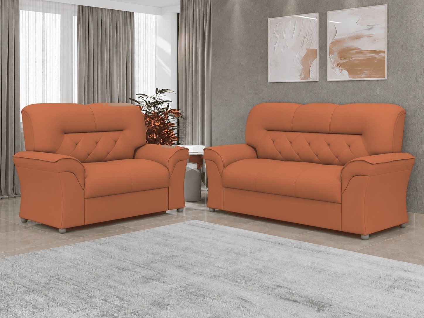 Conjunto de Sofá 2 e 3 Lugares  Lufer 2084 Caeté — 2149