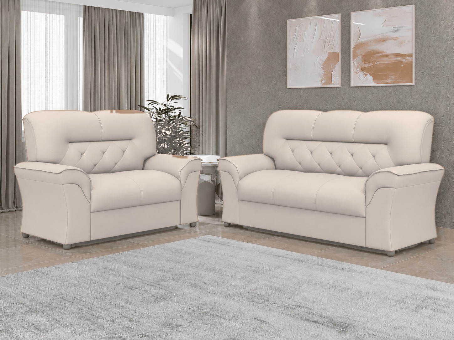 Conjunto de Sofá 2 e 3 Lugares  Lufer 2084 Caeté — 2137