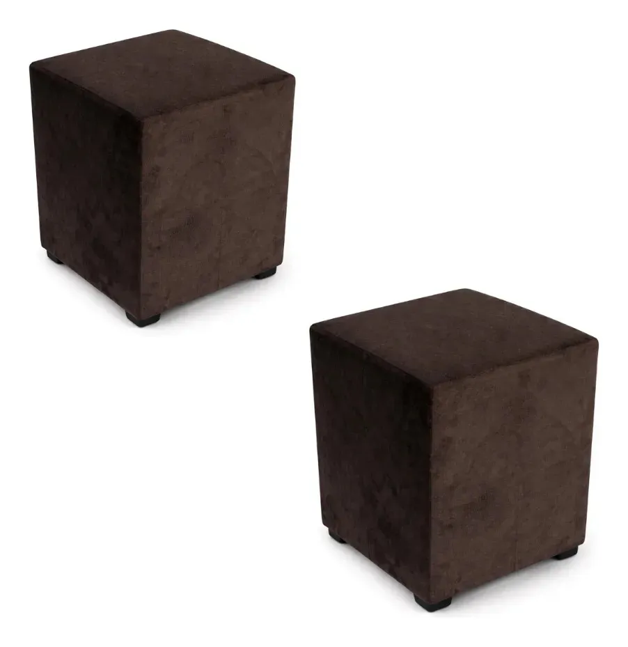 Puff Valdeci 34x34cm — Marrom