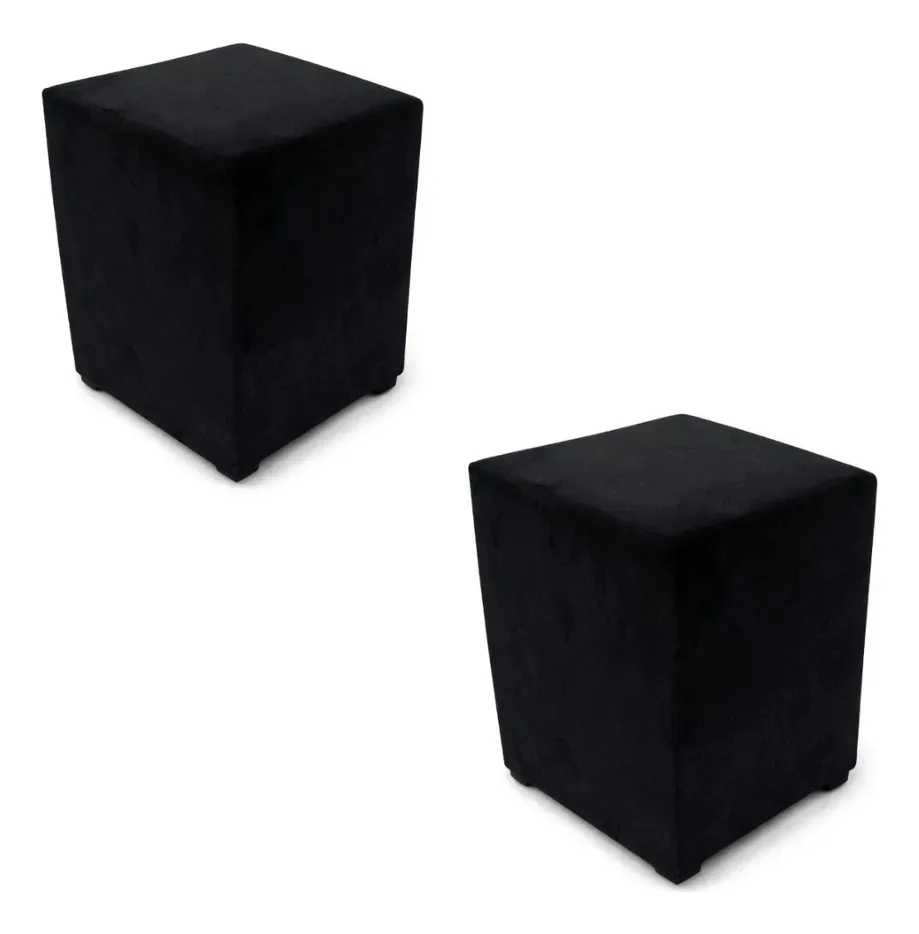 Puff Valdeci 34x34cm — Preto