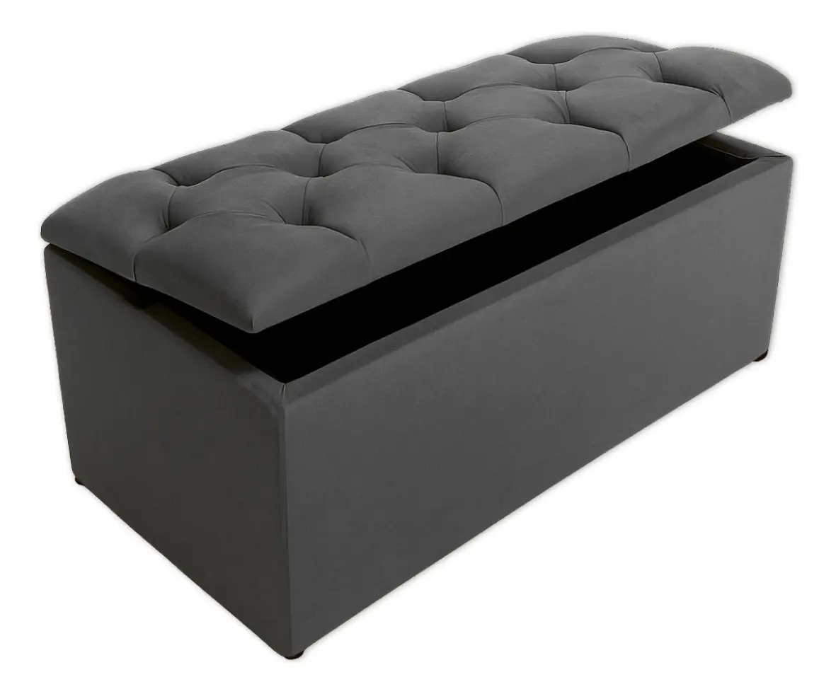 Baú Valdeci 90x45cm Captone — Cinza