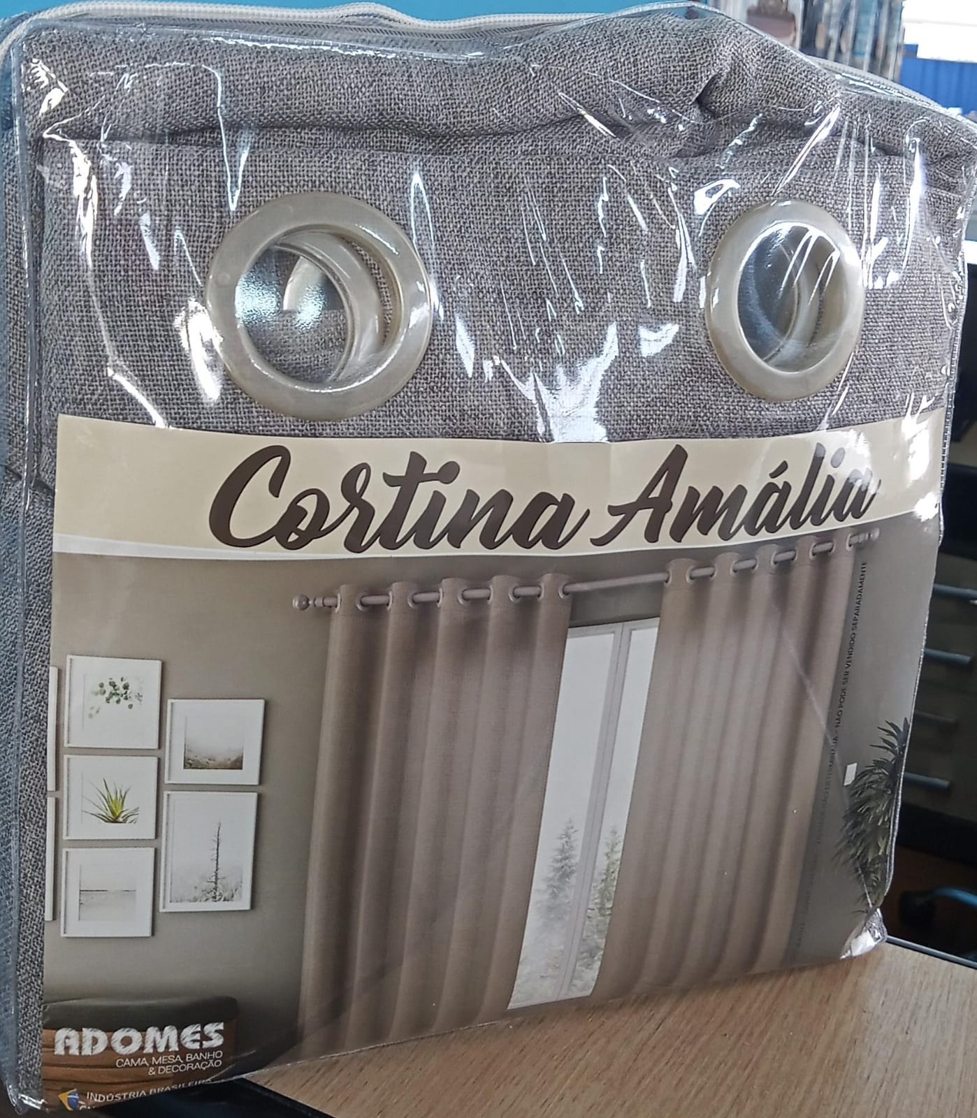Cortina Adomes Amália 1,80 x 2,00m — Cinza