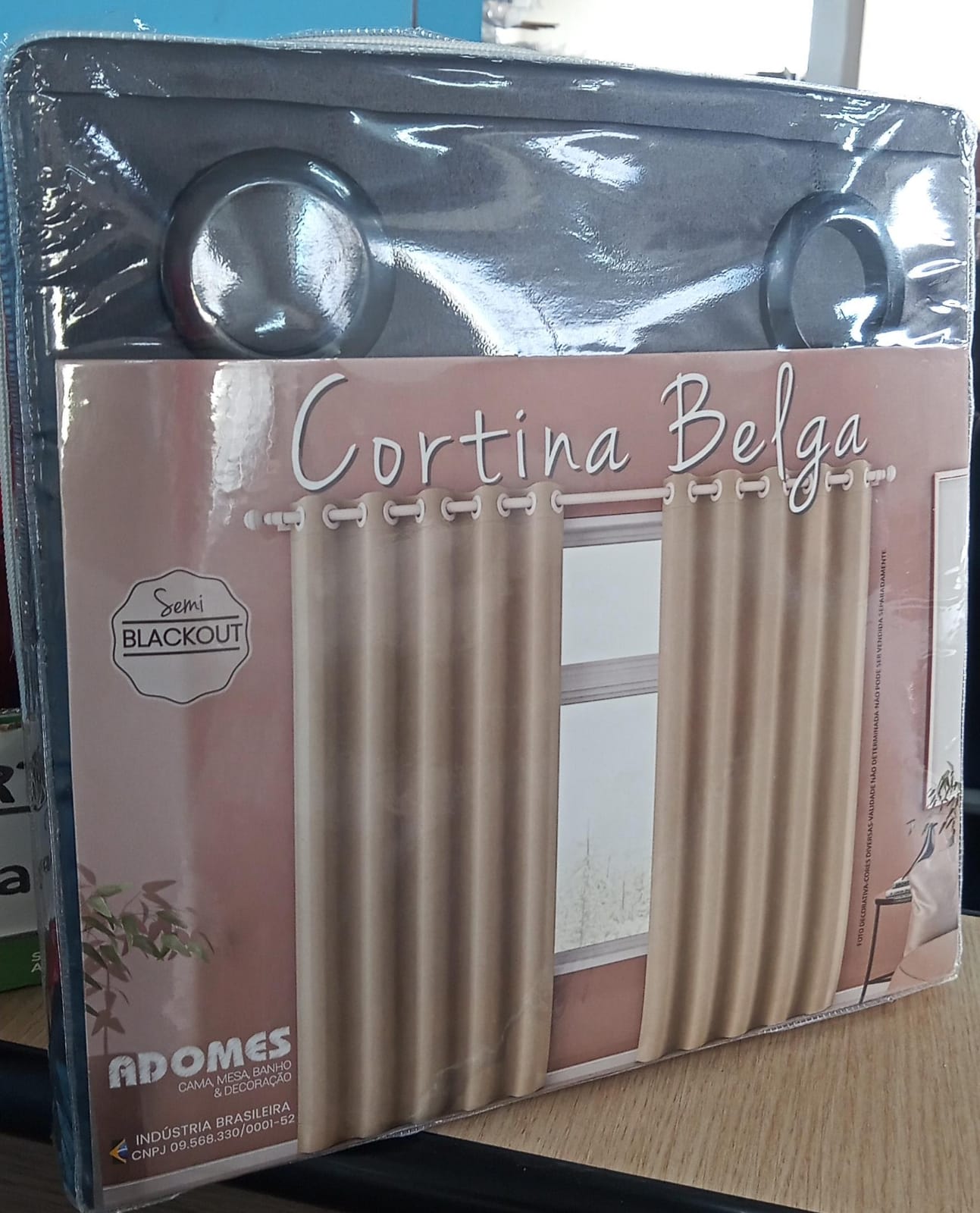 Cortina Adomes Belga 1,70 x 2,00m Semi-Blackout — Grafite