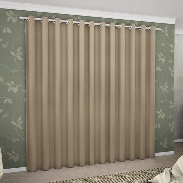 Cortina Adomes Corta Luz Tecido 1,80 x 2,00m — Bege