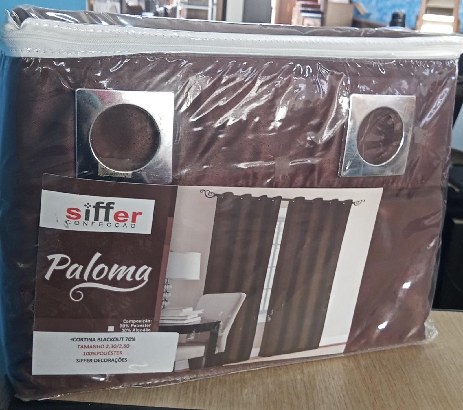 Cortina Siffer Blackout 2,30 x 2,80m — Marrom