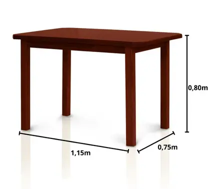 Mesa Avulsa Bonafé 1,15m x 0,75m — Mogno