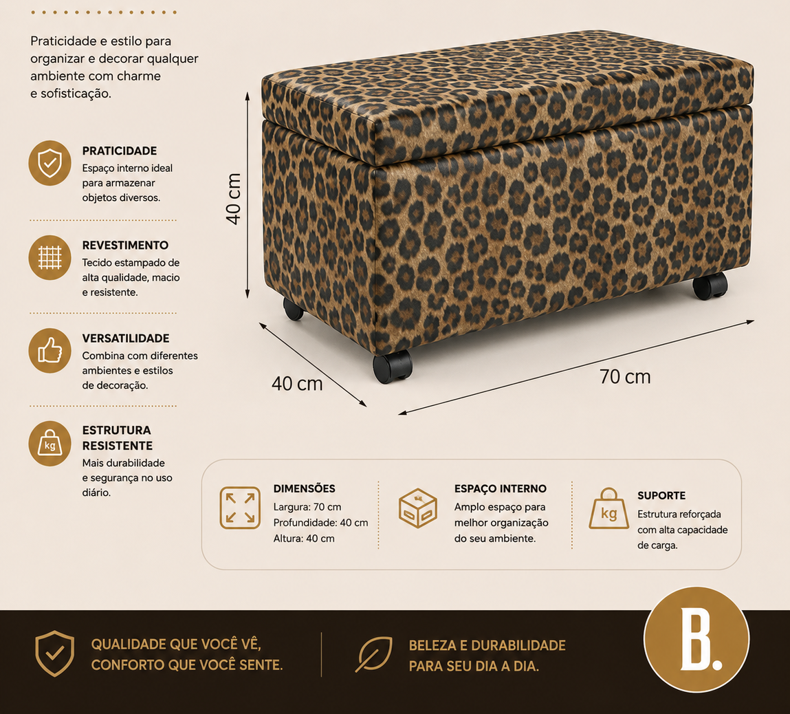 Baú Valdeci Personagem 70x40cm — Estampas Diversas