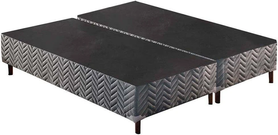Base de Cama Box Paropas Queen (bipartida) — Prata